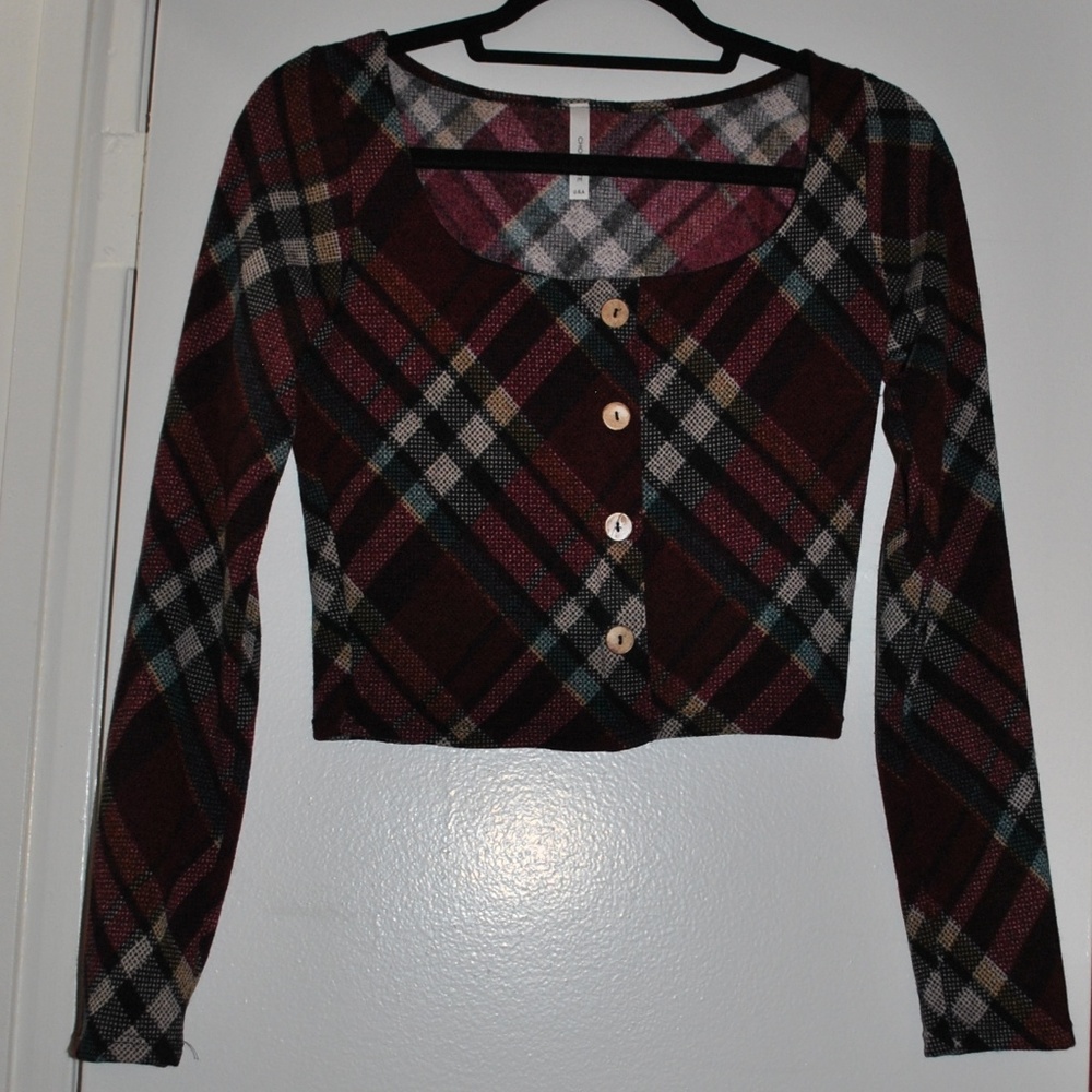 NWOT Plaid Crop Top